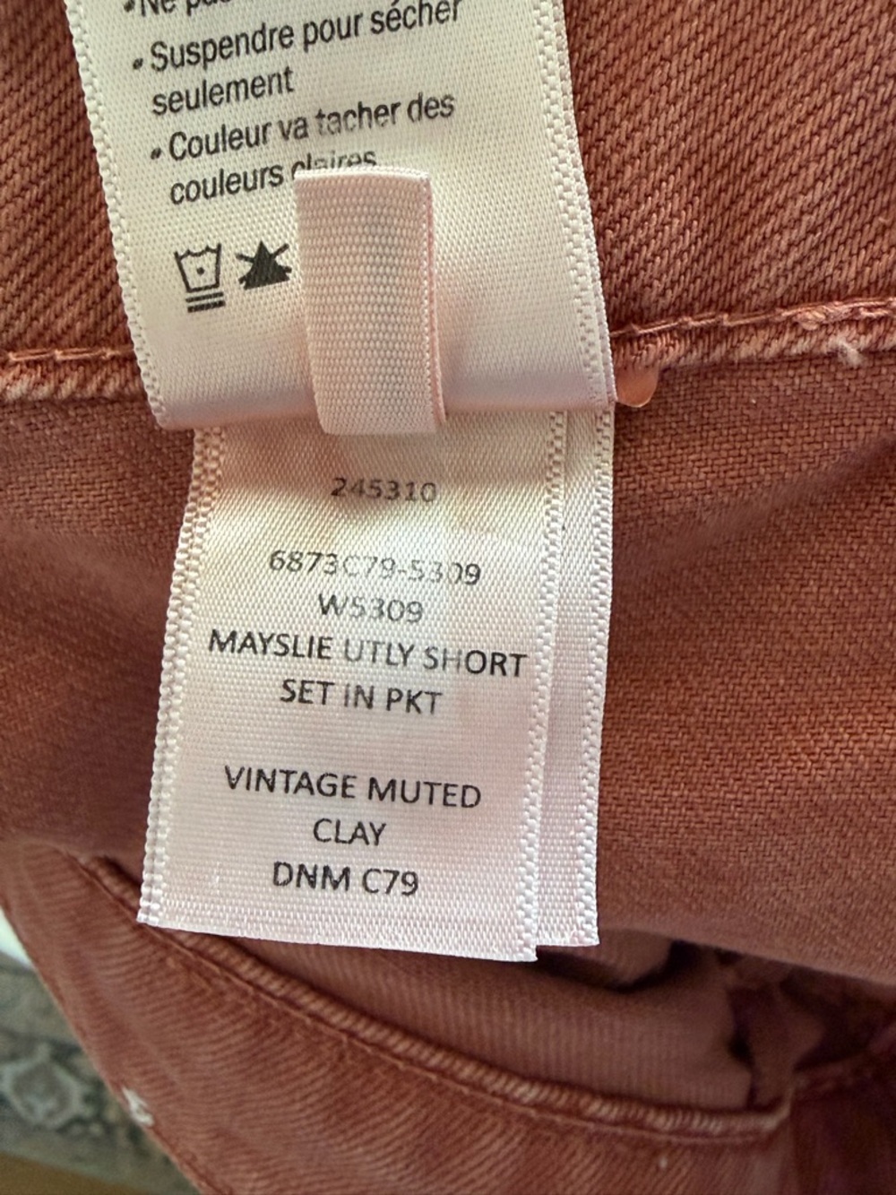Paige Mayslie Utility Denim Cutoff Shorts in Muted Clay - Picture 8 of 8